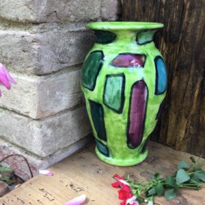small vase geometric green