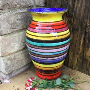 small vase colorful stripes