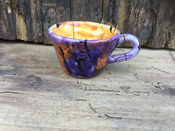 Flared Coffee Cup Purple Dragon Clouds