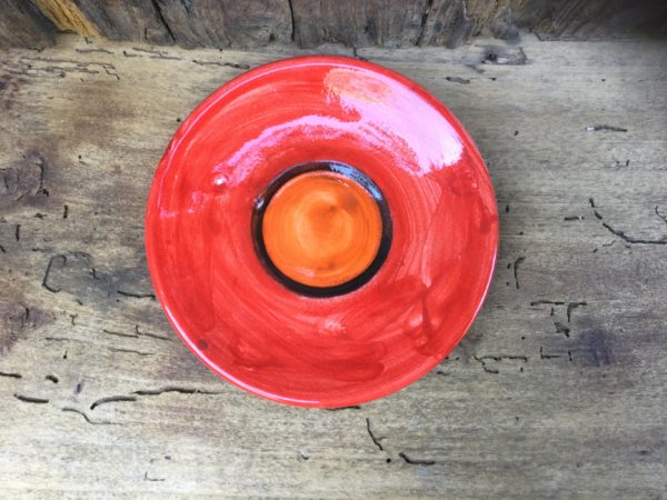 coffee saucer red orange