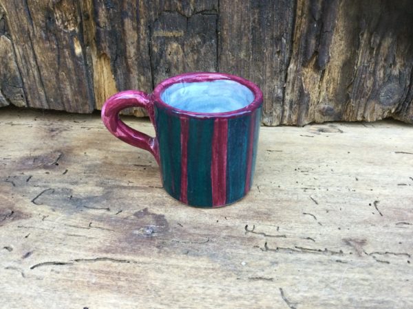 Cylinder Coffe Cup deep red and peacock green